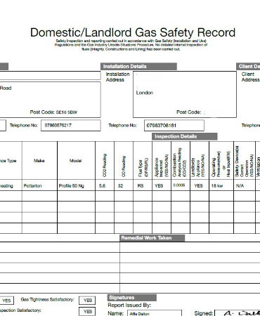 AM Dalton Plumbing Gas Safety Record